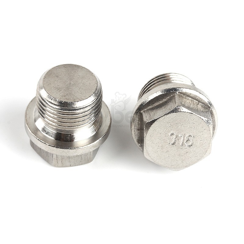 316不锈钢外六角带介螺塞DIN910