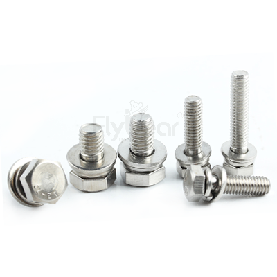 304不锈钢六角头带平弹垫组合螺栓GB/T9074.17