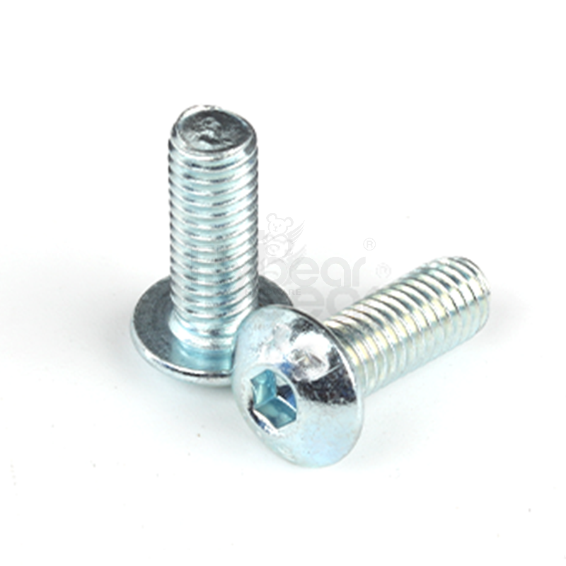 碳钢10.9级环保蓝白锌内六角平圆头螺钉ISO7380-1