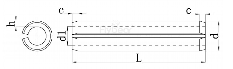 圆柱销重型开槽图纸